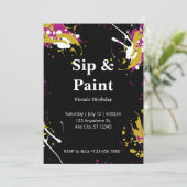 Aanpasbare Sip and Paint Feest Uitnodiging (Staand voorkant)