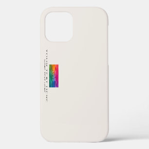 Aanpasbare Sjabloon Zakelijk Logo Elegant Beige iPhone 12 Hoesje