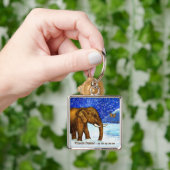 Aanpasbare sleutelhanger Elphant en Papillon (Hand)