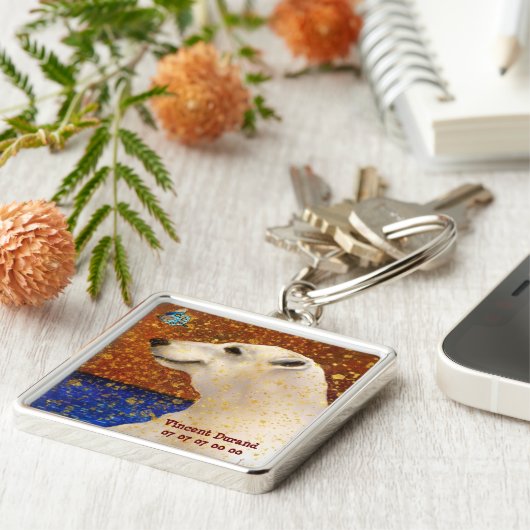 Aanpasbare sleutelhangers Witte Uurs en Papillon (Zijkant)