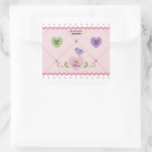Aanpasbare Snoephartjes Valentijn Vierkante Sticker (Tas)