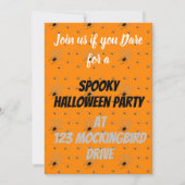 Aanpasbare Spooky Spider Halloween uitnodigingen (Voorkant)