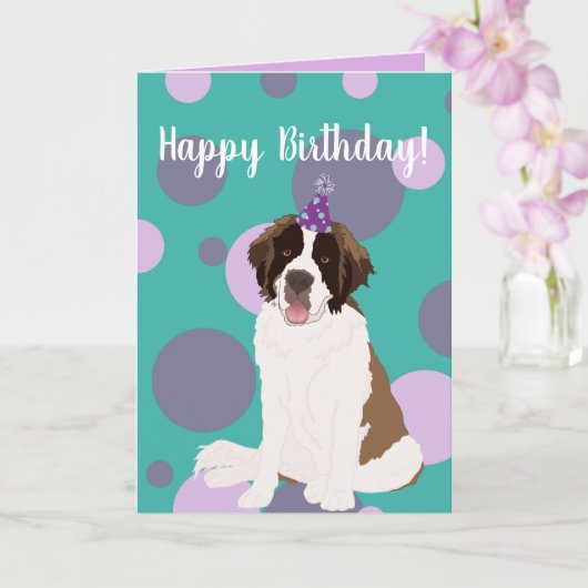 Aanpasbare St Bernard Kaart (Orchidee)