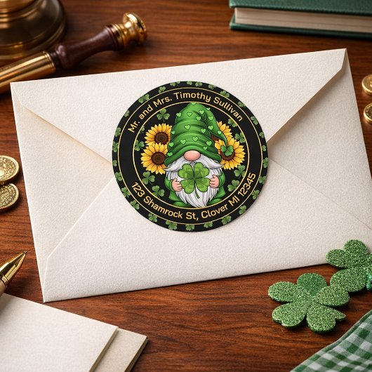 Aanpasbare St. Patrick's Day Kabouter Envelopezege Ronde Sticker