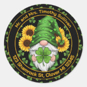 Aanpasbare St. Patrick's Day Kabouter Envelopezege Ronde Sticker (Voorkant)