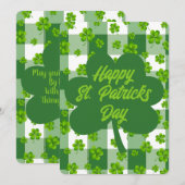 Aanpasbare St. Patrick's Day Klaver Feestdagenkaart (Voorkant / Achterkant)