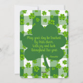 Aanpasbare St. Patrick's Day Klaver Feestdagenkaart (Achterkant)