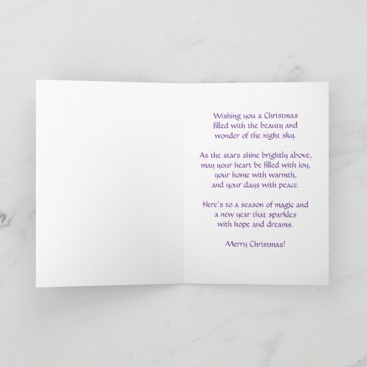 Aanpasbare sterrenhemel kunst Kerstmis Kaart (Binnen)