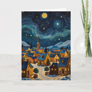Aanpasbare sterrenhemel kunst Kerstmis Kaart
