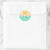 Aanpasbare sticker met kindernaam – Lachende ster (Tas)