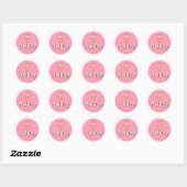 Aanpasbare sticker met kindernaam – Roze ijs  (Vel)