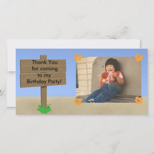 Aanpasbare strandbord fotokaart bedankkaart (Voorkant)