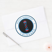 aanpasbare streepjesberwinkelsticker met klassieke ronde sticker (Envelop)