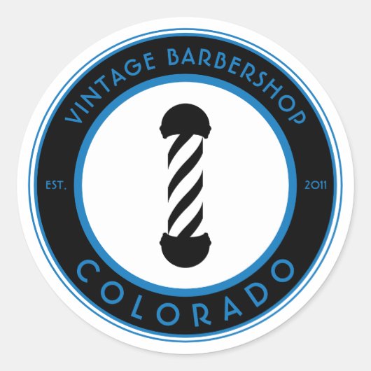 aanpasbare streepjesberwinkelsticker met klassieke ronde sticker (Voorkant)