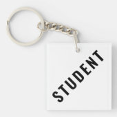 Aanpasbare STUDENT Tekst Statement Sleutelhanger (voorkant)