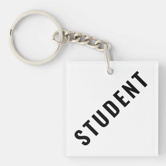 Aanpasbare STUDENT Tekst Statement Sleutelhanger (voorkant)