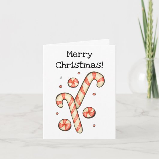Aanpasbare Suikerstok - Prettig Kerst Kaart (Voorkant)