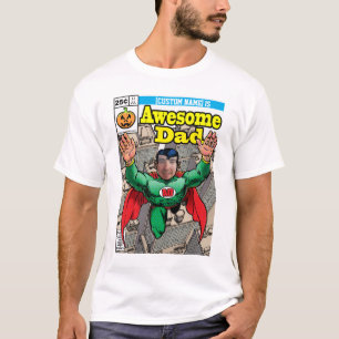 Aanpasbare superheld met komische stijl t-shirt