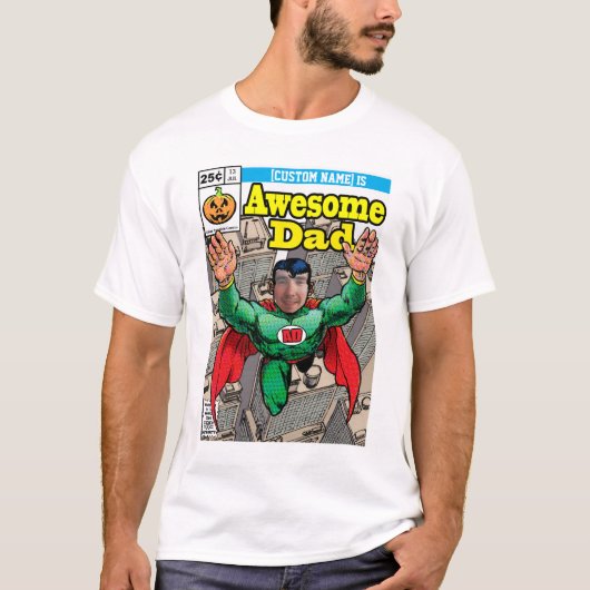 Aanpasbare superheld met komische stijl t-shirt (Voorkant)