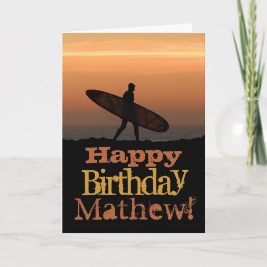 Aanpasbare Surfer Birthday-kaart Kaart (Voorkant)