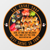 Aanpasbare Sushi Restaurant Grote Voorzijde Raamsticker (Vel)