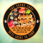 Aanpasbare Sushi Restaurant Grote Voorzijde Raamsticker (Vel 3)