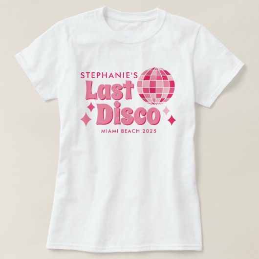 Aanpasbare T-shirts met Disco-thema voor Bachelore (Design voorkant)