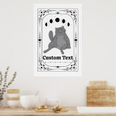 Aanpasbare Tarot Zodiac Hemelse Maan Kat Liefhebbe Poster (Keuken)