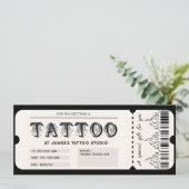 Aanpasbare tatoeage cadeaubonkaart voucher kaart (Staand voorkant)