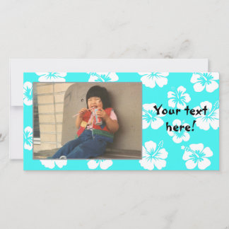 Aanpasbare Teal Hibiscus Fotocard