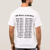 Aanpasbare teamlogo en ledenlijst t-shirt (Achterkant)