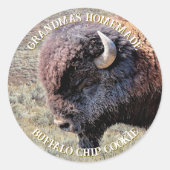Aanpasbare tekst Buffalo Chip Cookie Sticker (Voorkant)