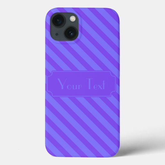Aanpasbare tekst Diagonaal Violet Paarse Strepen Case-Mate iPhone Case (Achterkant)