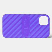Aanpasbare tekst Diagonaal Violet Paarse Strepen Case-Mate iPhone Case (Achterkant (horizontaal))