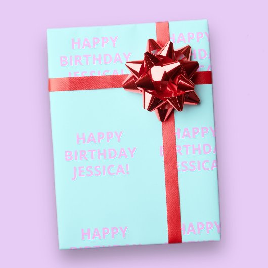 Aanpasbare tekst Gefeliciteerd met de verjaardag v Cadeaupapier