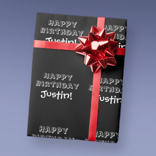 Aanpasbare tekst Gefeliciteerd met je verjaardag Cadeaupapier
