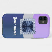 Aanpasbare tekst in blauw en blauw Case-Mate iPhone case (Achterkant (horizontaal))