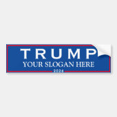 Aanpasbare Tekst/Slogan Stem Trump 2024 Blauw/Rood Bumpersticker (Voorkant)