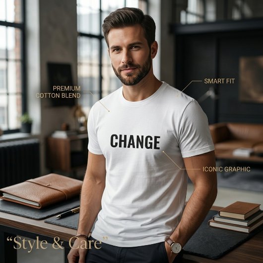 Aanpasbare tekst statement T-shirt voor mannen