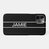 Aanpasbare tekst | Stout modern zwart en wit Case-Mate iPhone Case (Achterkant (horizontaal))