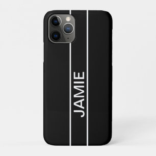 Aanpasbare tekst Stout modern zwart en wit Case-Mate iPhone Case