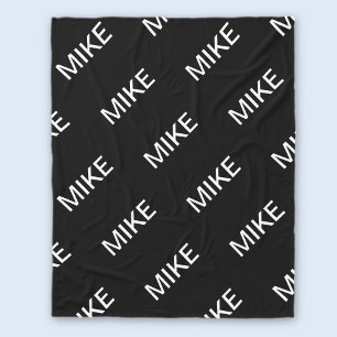Aanpasbare tekst Stout modern zwart en wit Fleece Deken