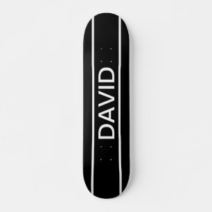 Aanpasbare tekst Stout modern zwart en wit Persoonlijk Skateboard