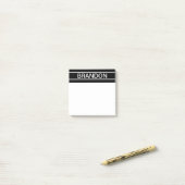 Aanpasbare tekst | Stout modern zwart en wit Post-it® Notes (Op bureau)