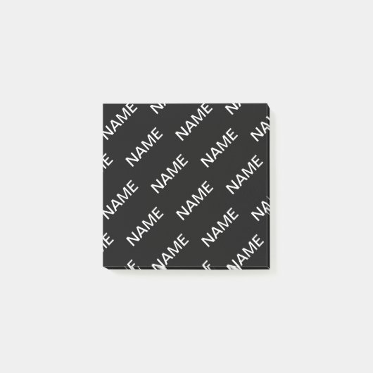 Aanpasbare tekst | Stout modern zwart en wit Post-it® Notes (Voorkant)