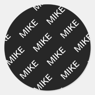 Aanpasbare tekst Stout modern zwart en wit Ronde Sticker