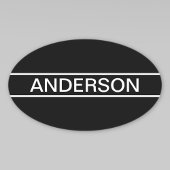 Aanpasbare tekst | Stout modern zwart & wit Ovale Sticker