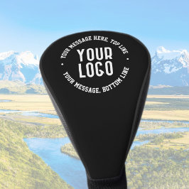 Aanpasbare tekst & uw geüploade logo of afbeelding golfheadcover