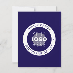 Aanpasbare tekst & uw logo   donkerblauw paars notitiekaartje