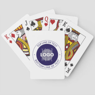 Aanpasbare tekst & uw logo donkerblauw paars pokerkaarten